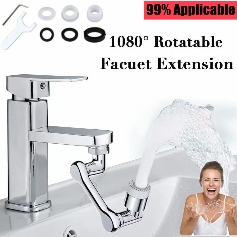 Autres robinets Douches Accs 99% Universal 1080° Rotatif Extender Robinet Aérateur Bras Robotique Plastique Splash pour Cuisine Lavabo Bubbler Buse 230419