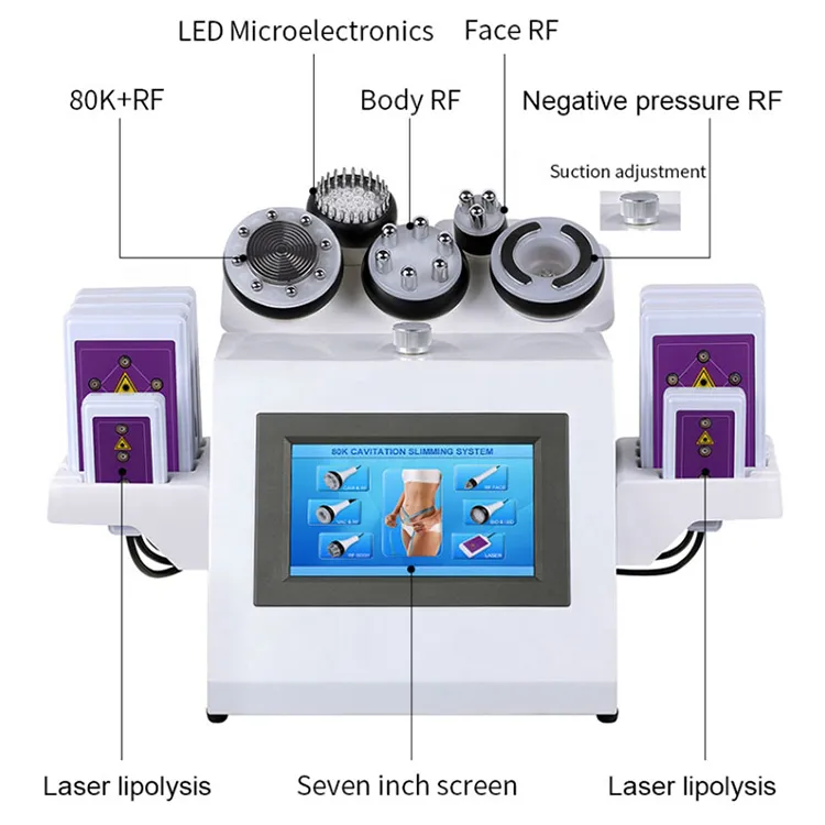Körperformung Abnehmen 6 IN 1 80k Kavitation Schlankheitsentfernung Vakuumkavitation HF-Körperschlankheitsmaschine Verlust Abnehmen Schönheit Hautstraffung
