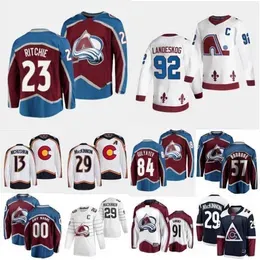 2023 Reverse Retro Avalanche Jerseys Hockey Calum Ritchie Nathan MacKinnon Mikko Rantanen Keith Kinkaid Pavel Francouz Justus Annunen Samuel Girard Erik Johnson