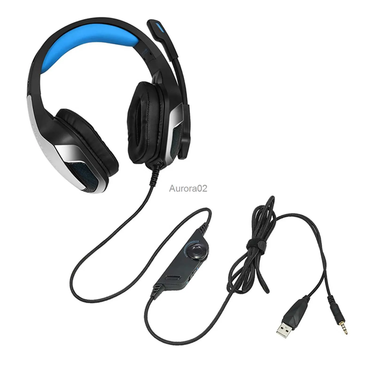 Mobiltelefonörlurar Hunterspider V-4 Gaming-headset för PS4S huvudmonterade lysande spel headset-spel hörlurar kompatibla med PC/PS4S YQ231120