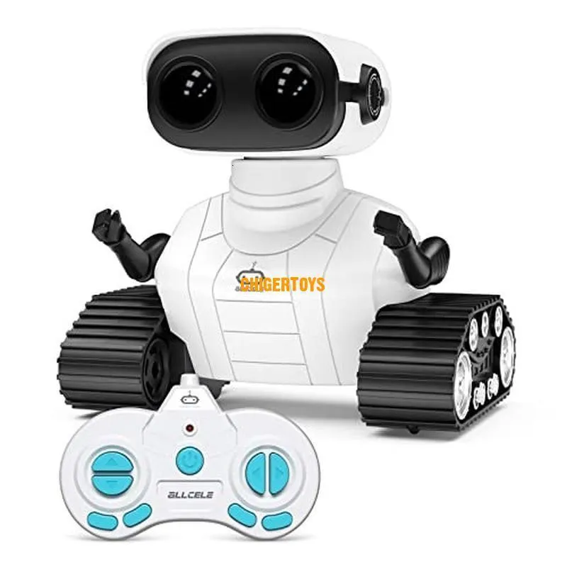 RC Robot Remote Control Toys Rechargeable ET för pojkar och flickor med musikdans LED -ögon Julklapp barn 230419