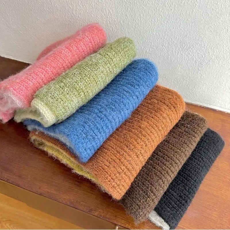 Lenços à prova de frio cor contraste cachecol moda longo outono inverno pescoço proteção colar engrossar quente pashmina xales envoltórios