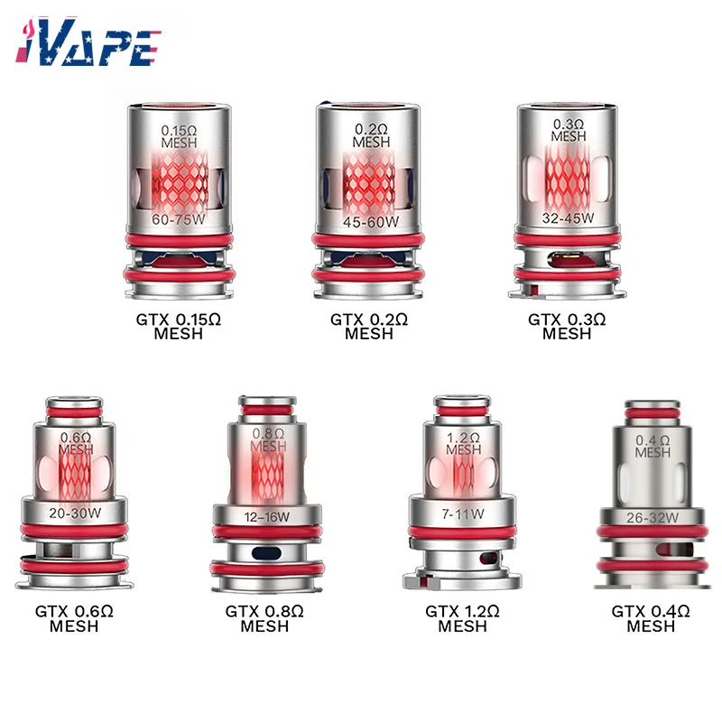 Vaporesso GTX Coils Enhanced Vaping with 7 Resistence for PM80/PM30/GEN Air 40/LUXE XR (Max)/GEN Fit 40, Flax Cotton & Non-Woven Fabric, 5pcs/pack