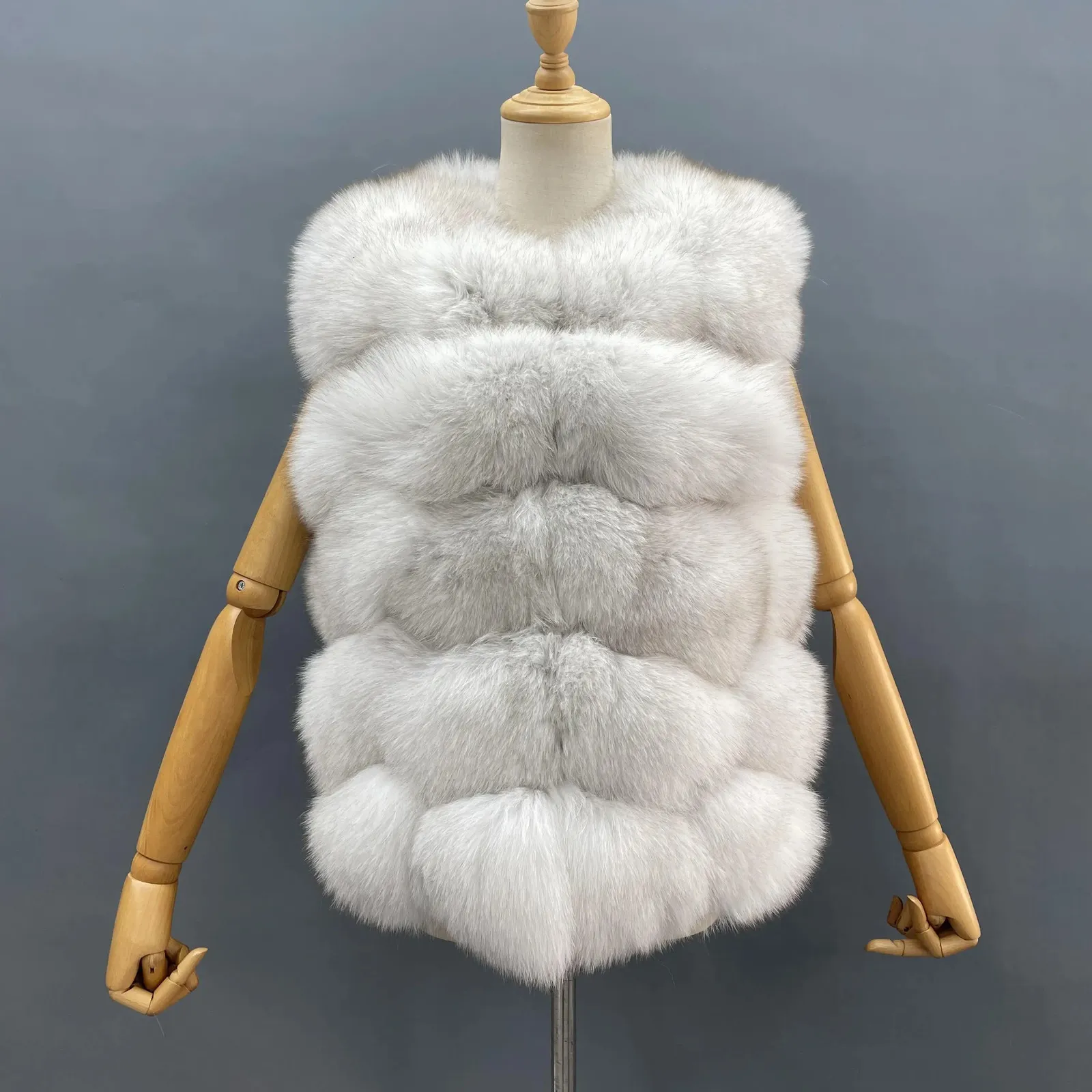 Women's Fur Faux MISSJANEFUR Vest Jacket Short Sleeveless Coat Plus Size Winter Warm Luxury Gilet Bubble Coats 231118