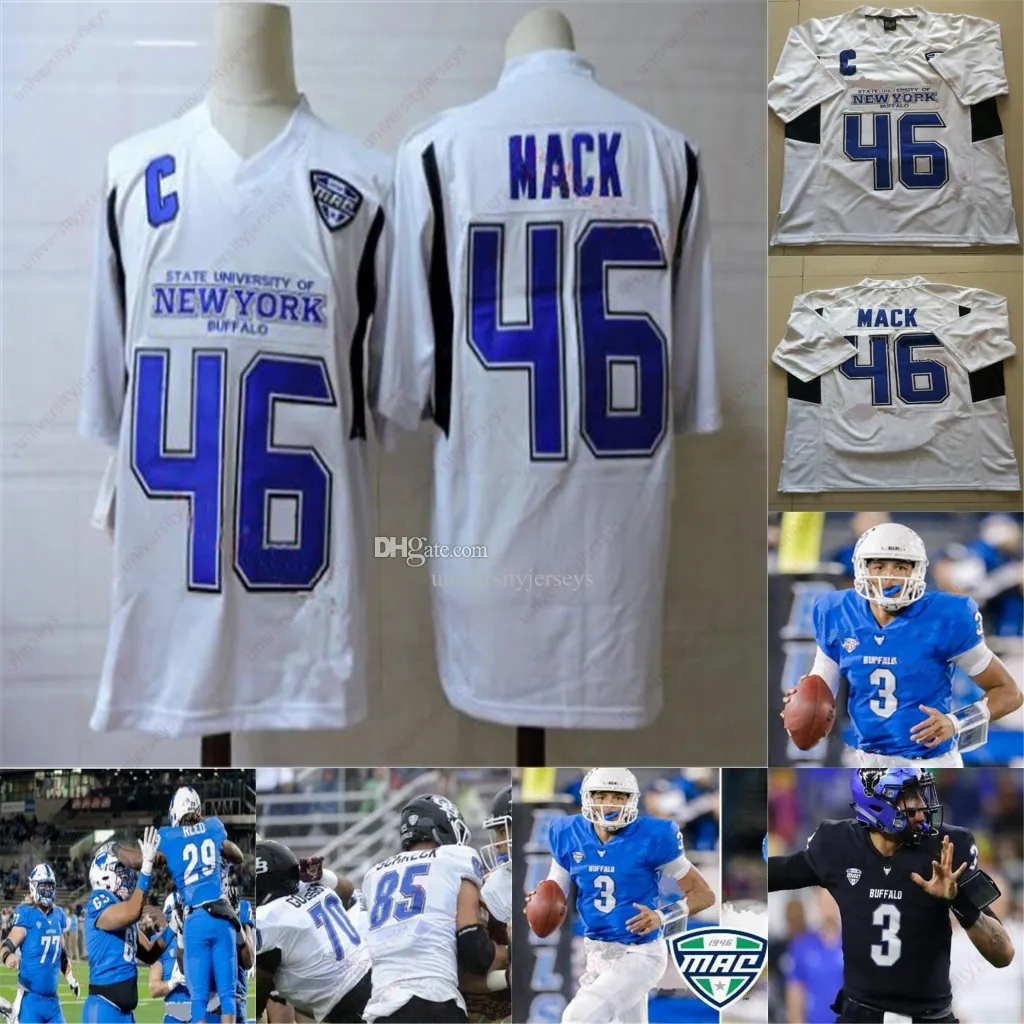 커스텀 버팔로 불스 축구 스티치 칼리지 모든 스티치 저지 모든 이름 모든 이름 46 khalil mack 10 matt myers