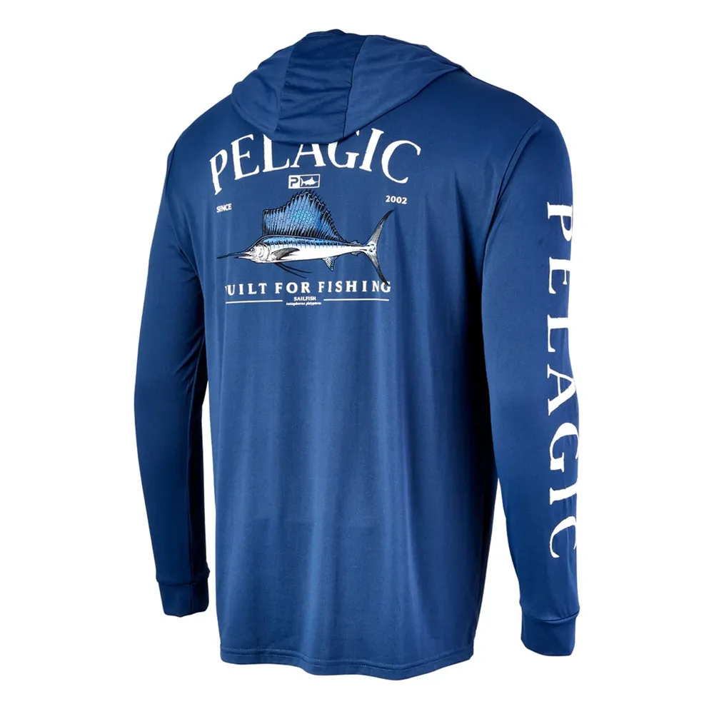 Cykelskjortor toppar Pelagic Wear Fishing Apparel Summer Outdoor Men långärmad t -skjorta fisk solskydd andas huva fiske kläder 230419