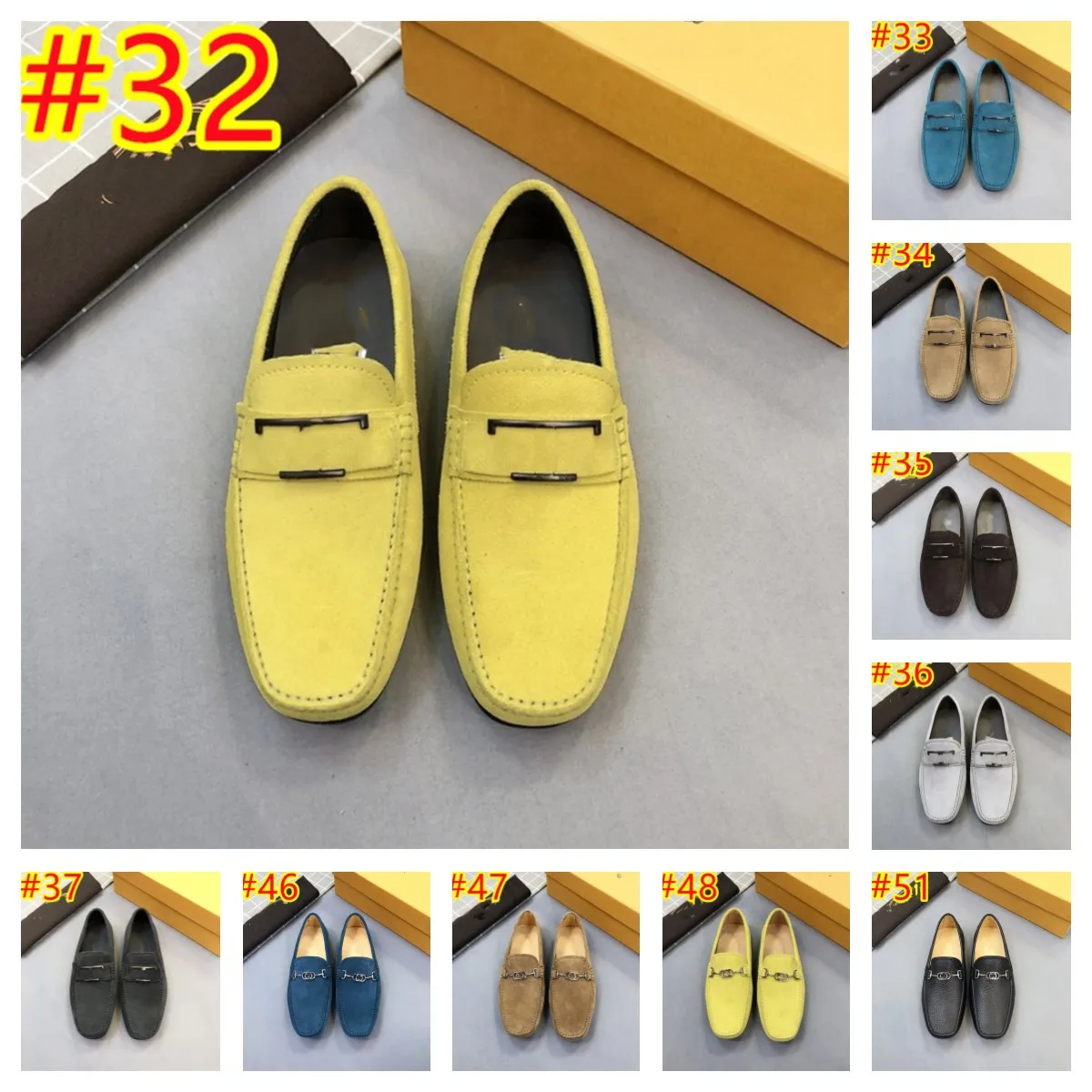 64 Style Handmade Designer Men Locons Chaussures en cuir décontractées Men Soft Moccasins Men's Fashion Fashion Brand Breatch Driving Boat Shoes Taille 38-46