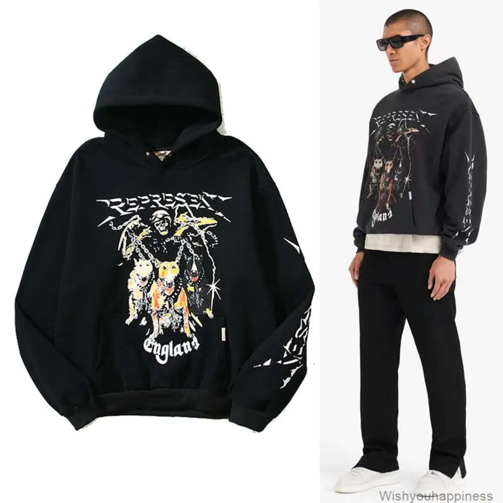 Sweatshirts Mens Womens Designer Hoodies Fashion Streetwear Trendy Br Represents ative Soul Skull Three Evil Dog Loose Casual Men's Women's Velvet Hooded Sweater