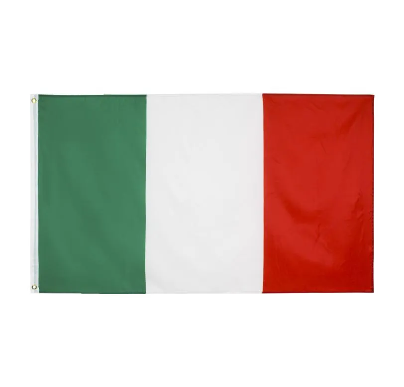 I lager 3x5ft 90x150 cm hängande grön vit röd remsa ita it italiensk flagga och banner för firande dekoration4076888