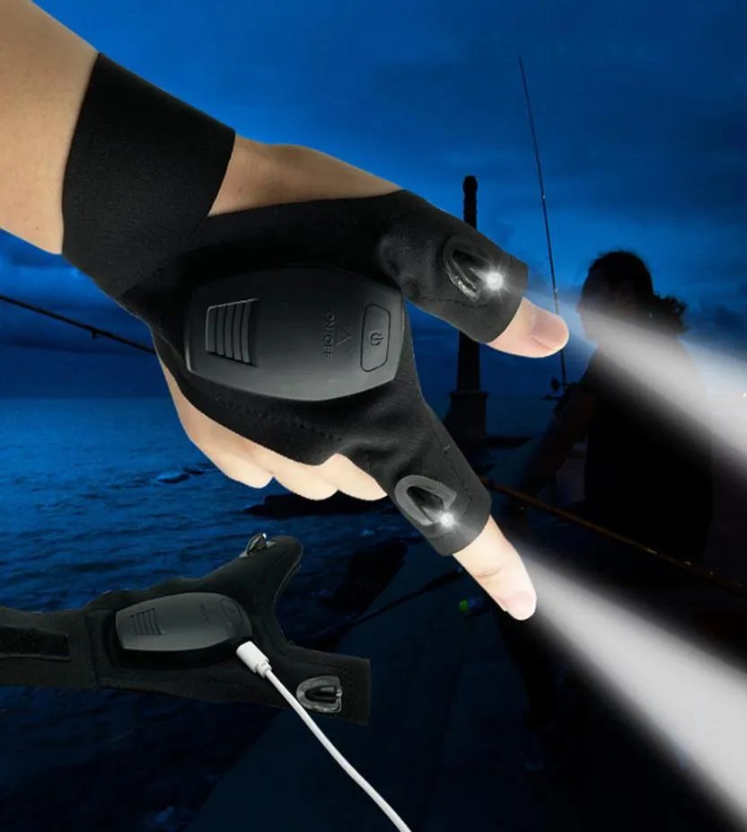 Motorcycle LED Glove Lighting Finger for Auto Car Repair Outdoors Fishing Survival Tool Hanging Emergency Light8312289