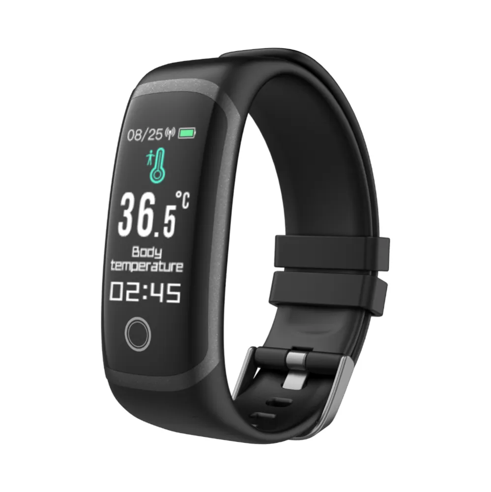 Temperatura corporal Smart Wrist Watches Men Women Smart Band de faixa cardíaca Rastreador de fitness Bracelete de pressão arterial para Android iOS