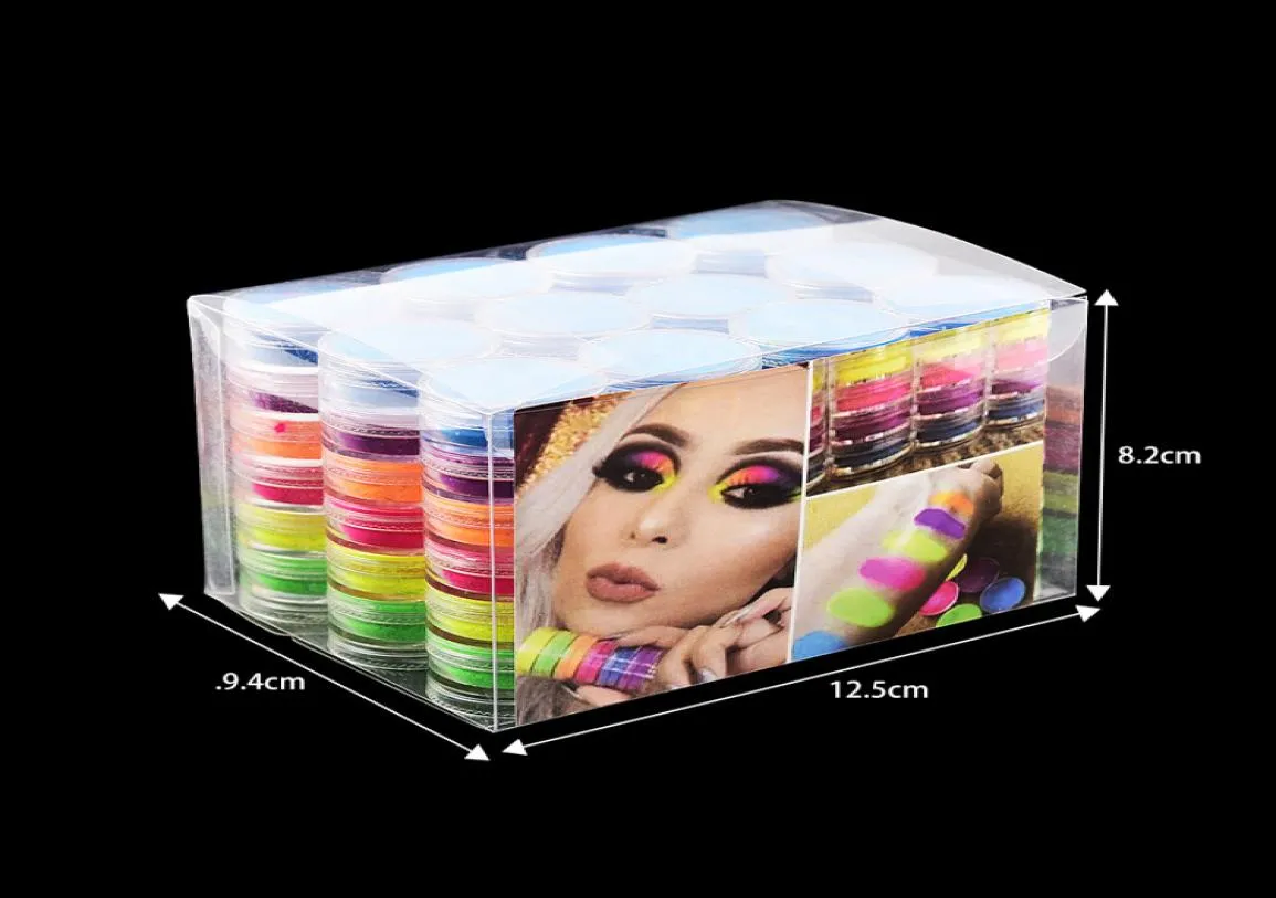 Mode Neon Oogschaduw Poeder Make-Up 6 Kleuren Oogschaduw Set Poeder Ogen Make-Up 6 Stuks Kit Diy Nail Art Powder2075477