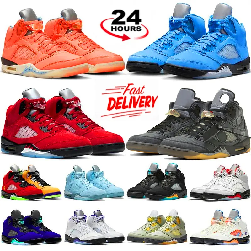 OG Jumpman 5 Sapatos de Basquete Homens Mulheres Couro Macio Mid Cut Sports Jumpman 5s Basket Sneakers Crimson Bliss Cream Sail Plate-forme Causal Designer Shoe