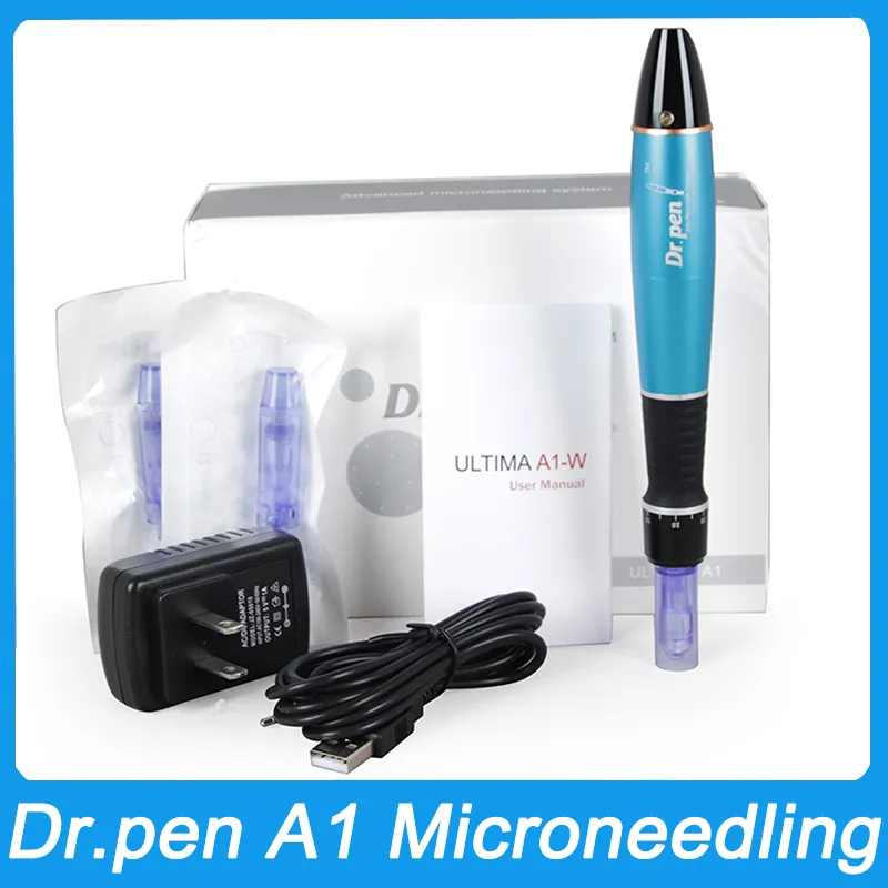 Dr pen Ultima A1 Microneedling met 2 stuks naalden Gezichtsverzorging Draadloze Derma Pen Beuty Machine Mesotherapie Gereedschap MTS Behandeling Professionele Dermapen