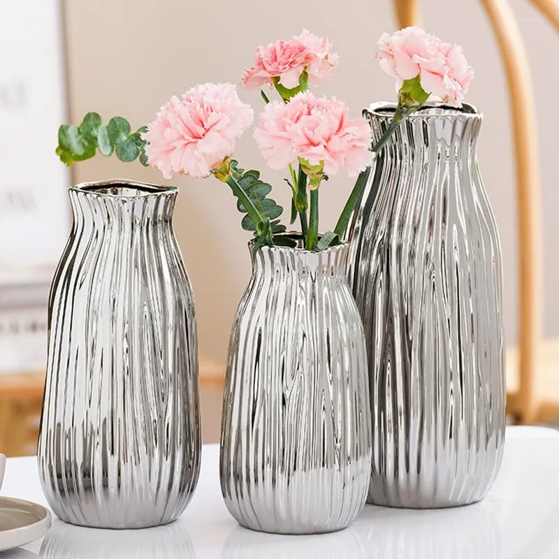 Vases Nordic Small Ceramic Vase Flower Hydroponic Rose Modern Aesthetic Design Tall Plant Ikebana Jarron Decoration Home WK50HP