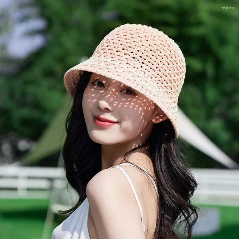 Chapéus largos de aba bela Lady Sun Hat Sun Summer Summer Solid Color Beach Simplicity Mulheres suaves