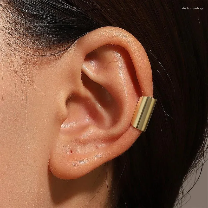 Backs Earrings Ear Cuffs Bright Color Copper Clip Earring Long Tube Comfortable To Wear Cold Style Less Allergic