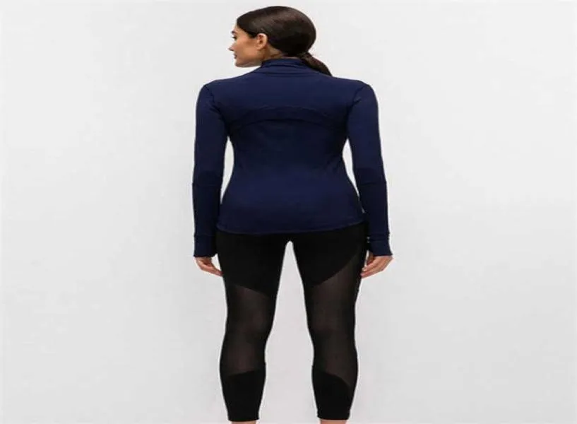 L78 Automne Hiver Nouvelle Veste À Glissière Tenue À Séchage Rapide Vêtements De Yoga À Manches Longues Trou De Pouce Formation Veste De Course Femmes Pig2915575