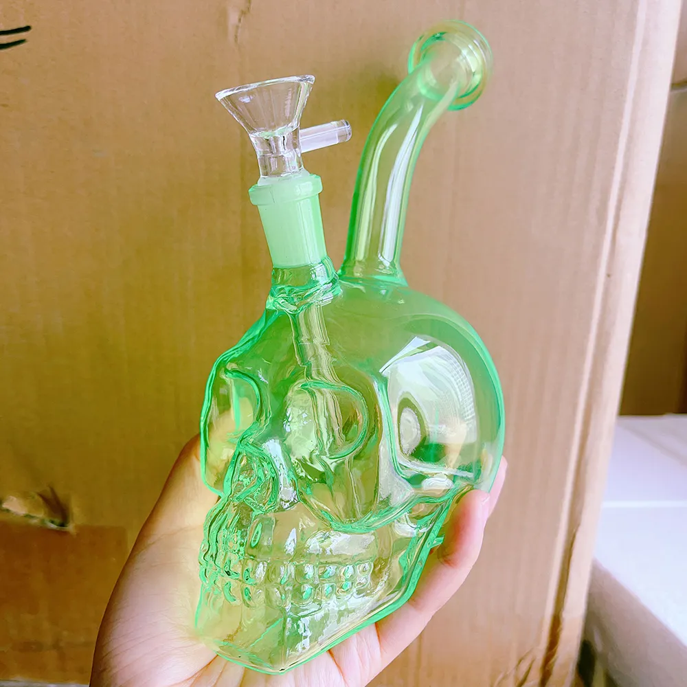 Wholesale Colorful Purple Iridescent Skull Hookah Bubbler With