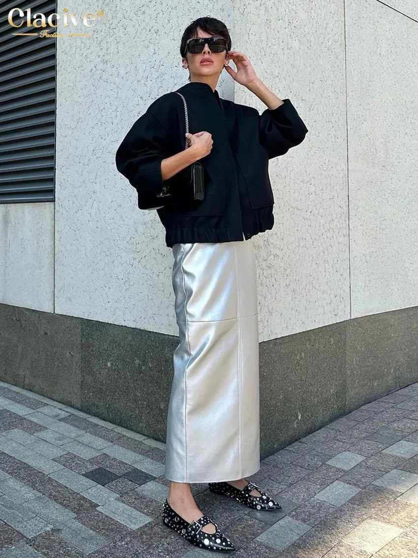 2023 Fashion High Waist Gold Pu Leather Office High Waisted 2023 Fashion High Waist Gold Pu Leather Office High Waisted