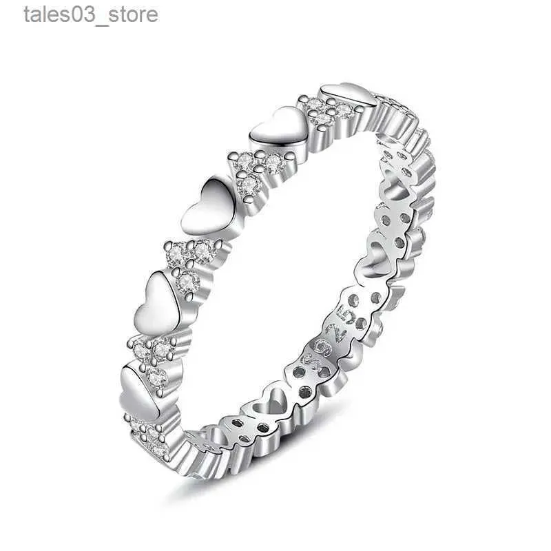 Bröllopsringar 2023 januari Colloction Silver Amethyst Finger Rings for Women Heart Shape Wedding Promise Ring Bridal Party Gift Q231120