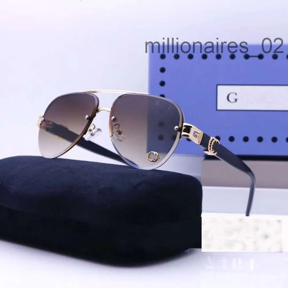 Designer GG zonnebrillen Cycle Luxe Mode Brands Polariseren Gu CC Sunglass Men Women Vintage Baseball Beach Drive Golden Tea Semi Rimless Cat Eye Sun Glazen