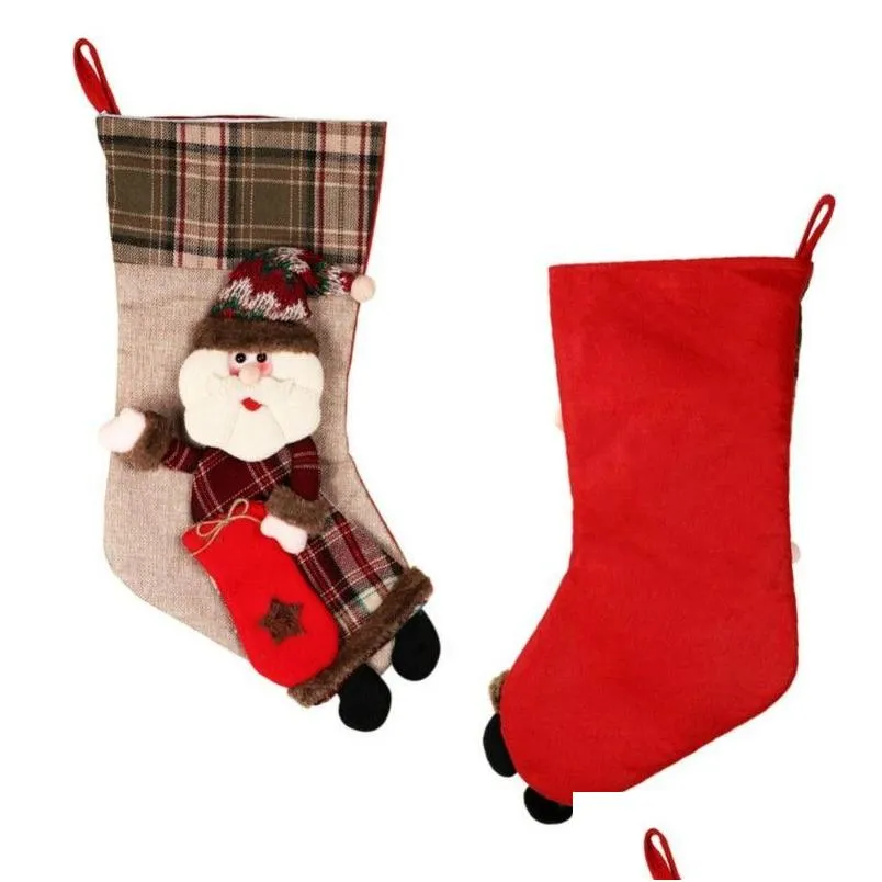 Noel Süslemeleri Yaratıcı Büyük Noel Baba Çorap Çuval Tepe Hediye Tutucu Noel Ağacı Dekorasyon Şeker Çantaları Damla Teslimat Eve Dhjof