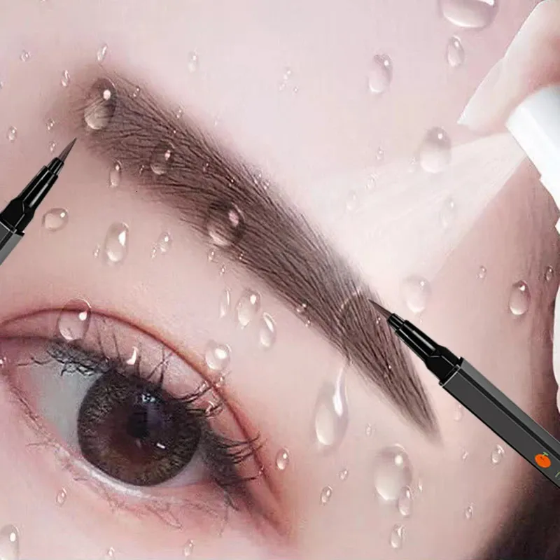 Améliorateurs de sourcils Crayon à sourcils liquide à l'eau Brun foncé Stylo eye-liner à sourcils sauvage naturel Imperméable à l'eau Durable Outils de maquillage pour sourcils à séchage rapide 231120