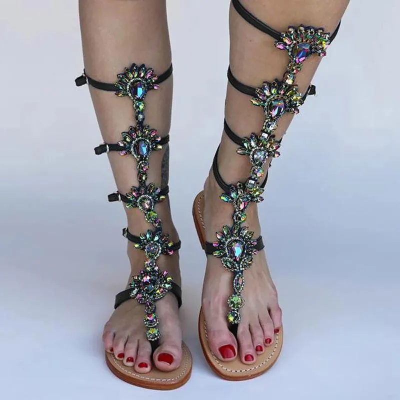Rhinestone gladiator sandals size sale 11