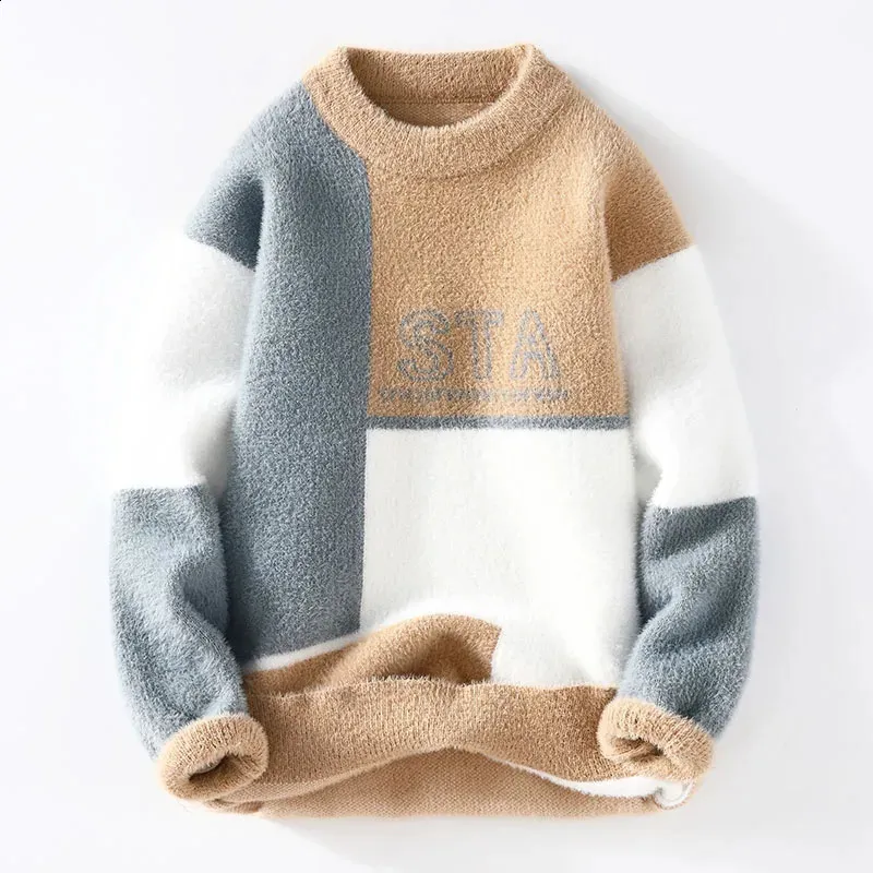 メンズセーターセーターセーターメン冬の手紙パターン太いセーターメンファッションセーター秋のメンズウールプルオーバーフルサイズS-3XL 231118