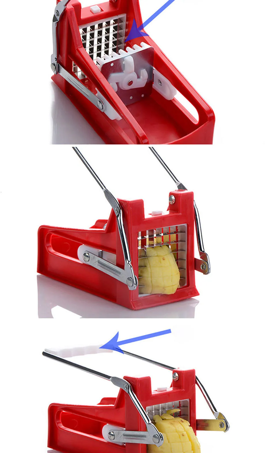 Fruit Vegetable Tools Stainless Steel Hand Push Type Potato Chipper ...