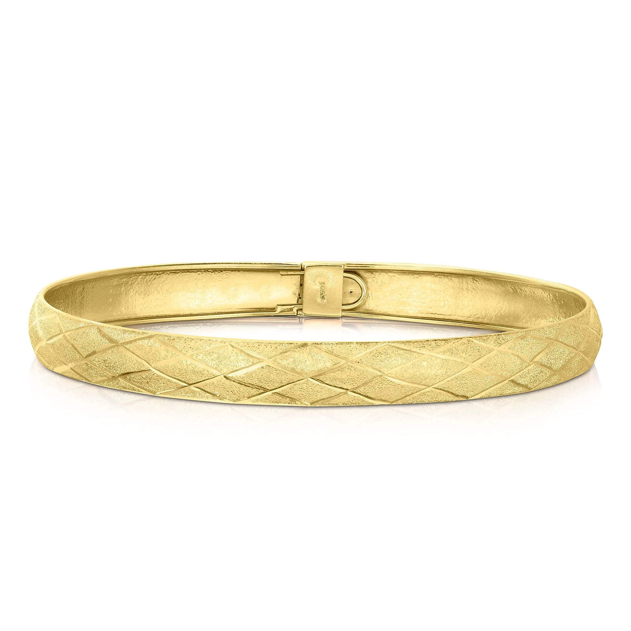 Pulseira banhada a ouro 14K sobre prata esterlina 925, acabamento acetinado sólido, pulseira com corte de último para mulheres, vem com caixa de presente - feita em Dro Otwjb