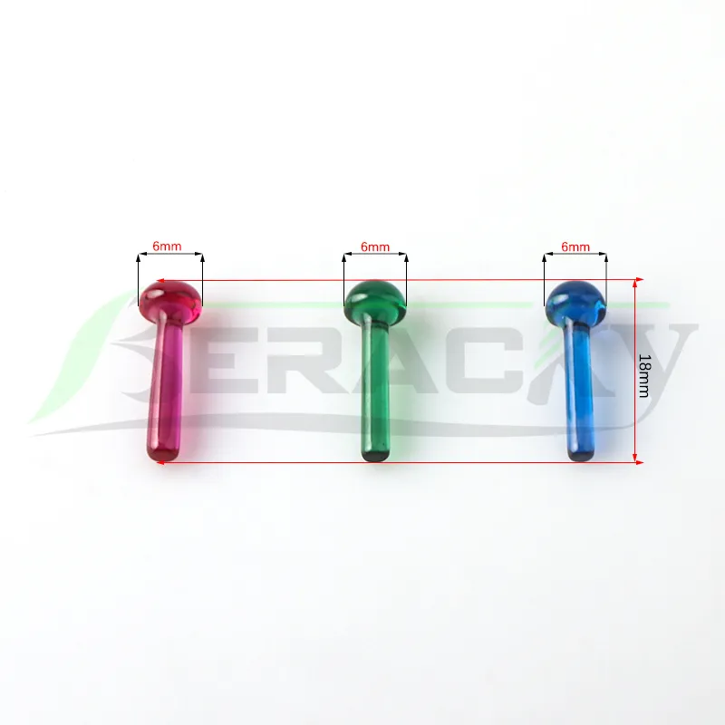 Beracky Rubis Émeraude Saphir Champignon Pilier 6 * 18mm Fumer Pilule Solide Pour Terp Slurper Quartz Banger Fumée Mélangeur Ongles Verre Eau Bong Dab Rigs Tuyaux