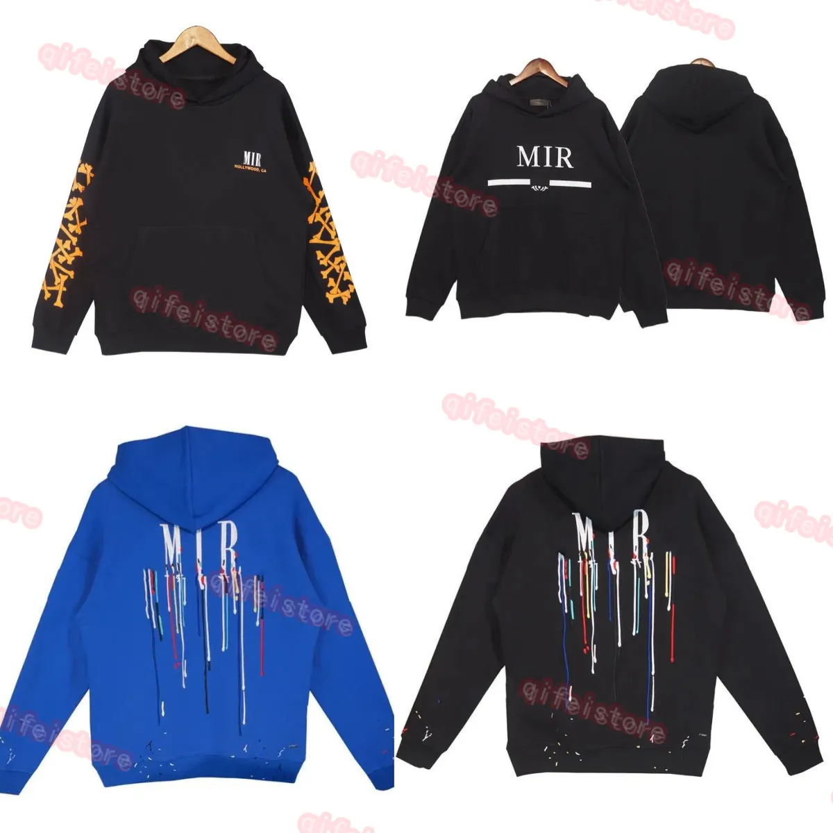 Men's Graffiti Hoodies Designer Hoodies Sweatshirts Mens Amirs Hoody Logo Print Sweatpants Trend Letter Splashing Ink Dripping Jogger Men Tracksuit A miri Hoodie #S1