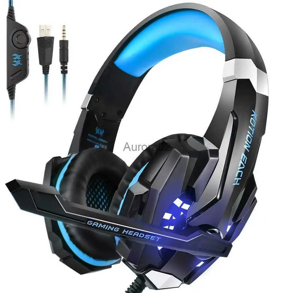 Mobiele telefoon-oortelefoon G9000 Stereo gaming-headset Ruisonderdrukkende hoofdtelefoon met microfoon LED-licht Bass Surround voor pc/computer/laptop Game YQ231120