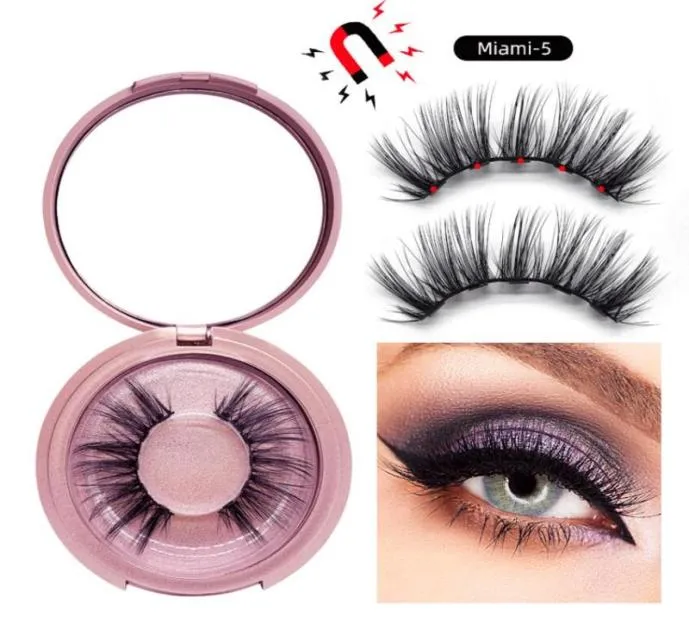 Aimant 3D cils magnétiques plus épais réutilisables faux cils faits à la main sans colle cils maquillage 2 pièces paire aimant Lashes5582952