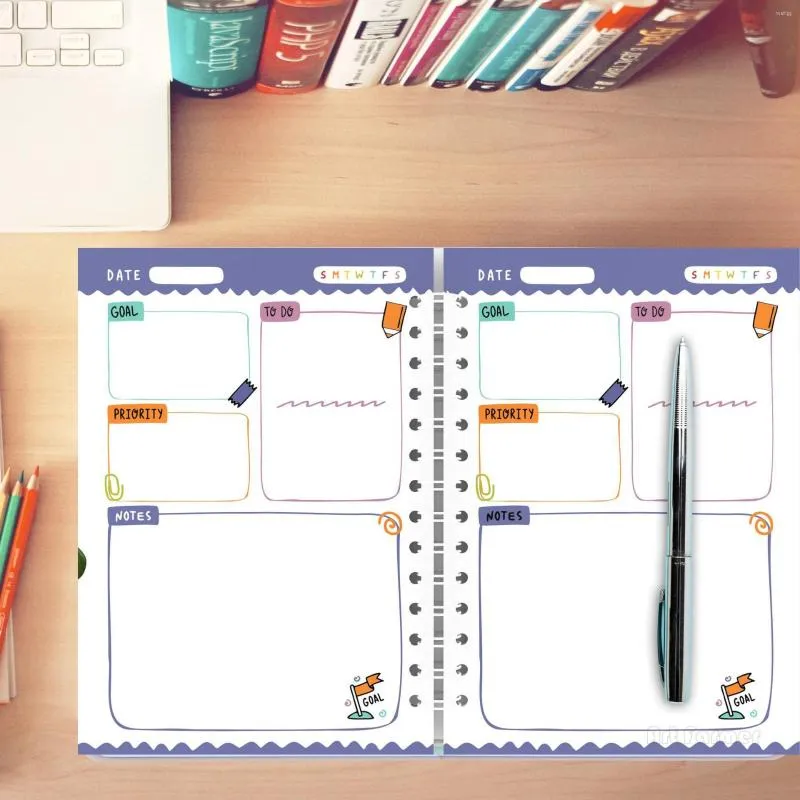 Agenda Planner Notebook Diary Wekelijkse doelgewoonte Schema's Journal Notebooks voor School Stationery Office