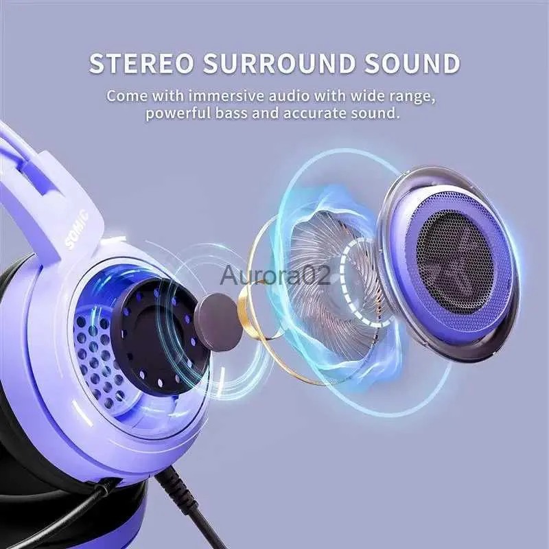 Somic Ps4 Mic Only One Ear SOMIC G951S Purple Stereo Gaming