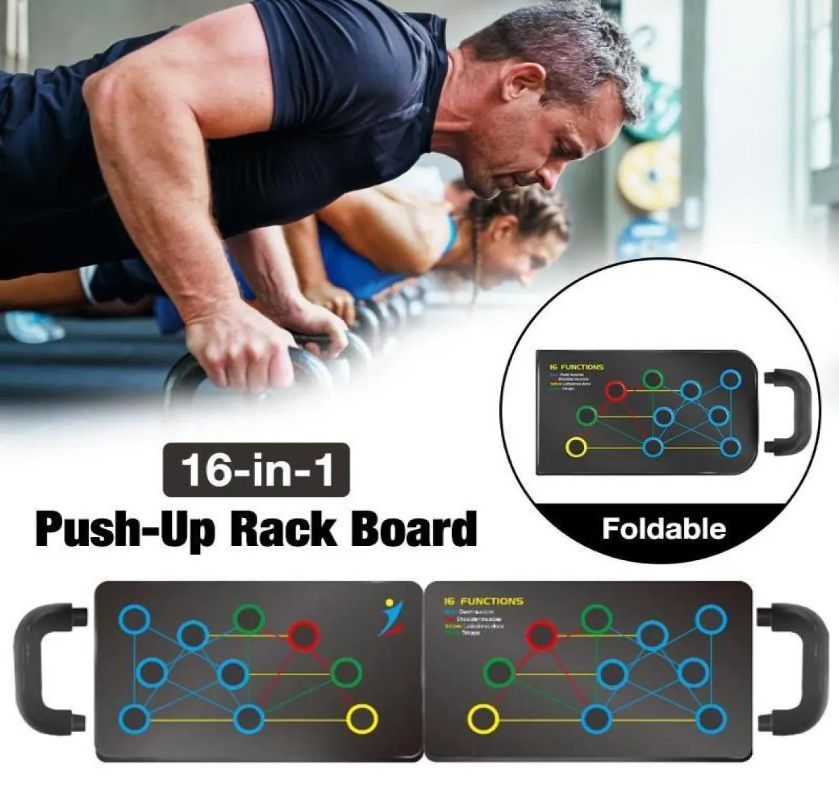 16in1 Push Up Board Rack with Handle Patness Pushup Building Builk