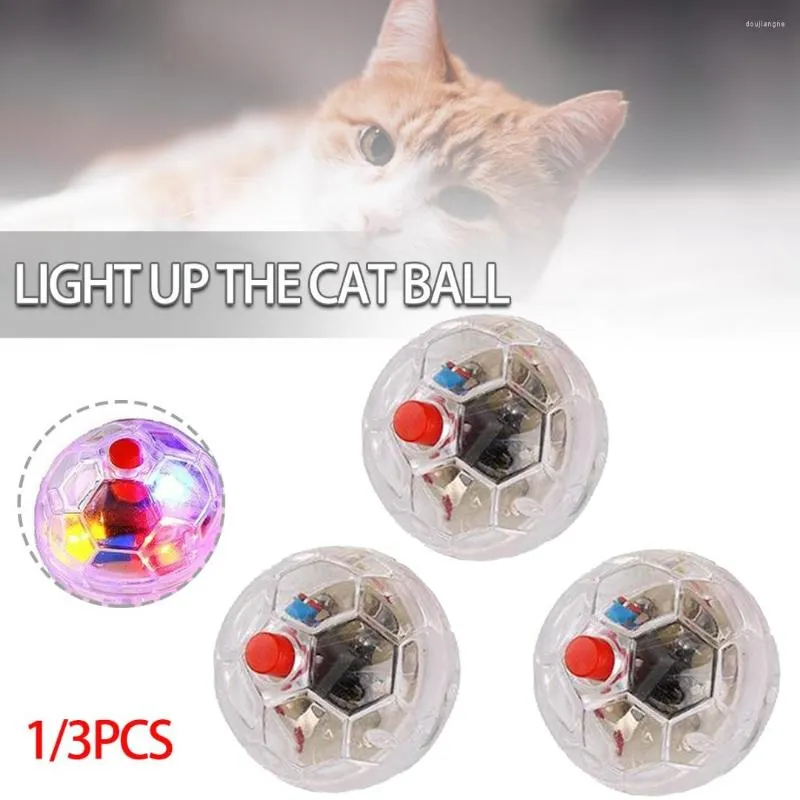 Chat Jouets En Plastique Clair Interactif Balle Jouet Couleur Changeante Flash Pet Chasse Motion Light Up Balls