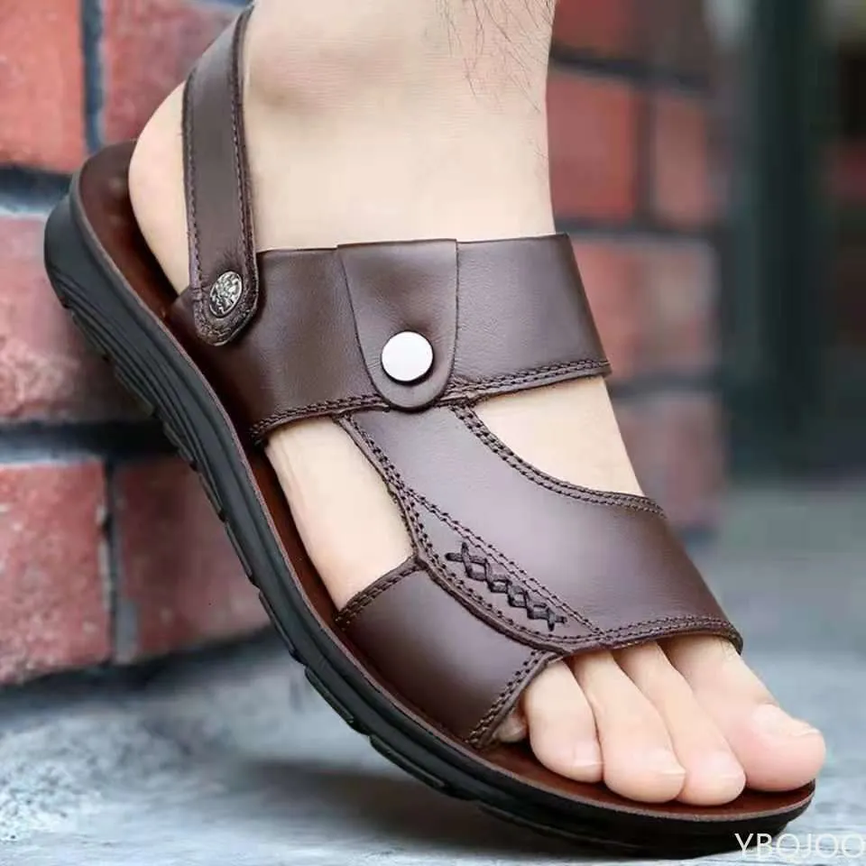 Sandali In Pelle Sandali Da Uomo Eleganti Scarpe Da Spiaggia Con Spola Spessa Il Comfort Estivo Da 11 45 DHgate