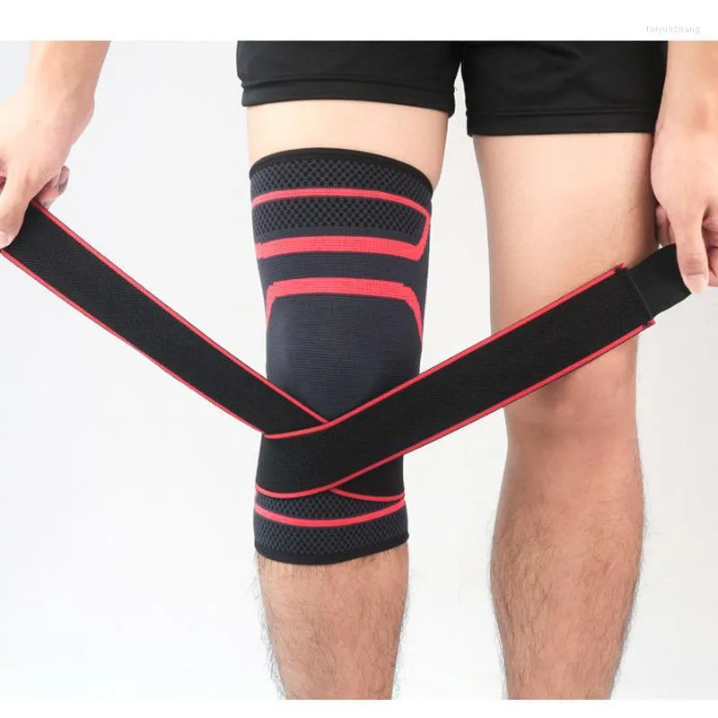 Diz Pedler 1 PCS Örgü Comprssion Sleeves Brace Destek Sporları Çalıştıran Bandaj Kayışı Bacak Eklem Ağrısı Koruyucu