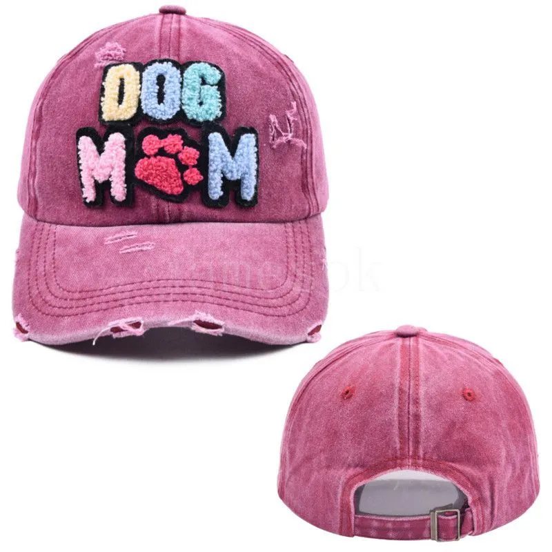 Chapeau de sport de plein air avec lettres monogrammées pour femmes, personnalisé, chien maman, chapeau de Baseball brodé, df077, vente en gros