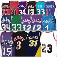 vince Carter Basketball Jerseys Allen Iverson 3 John Stockton Mike Miller 12 Karl Malone 32 Grant Hill Kevin Garnett Jason Williams Tim Hardaway m1He#