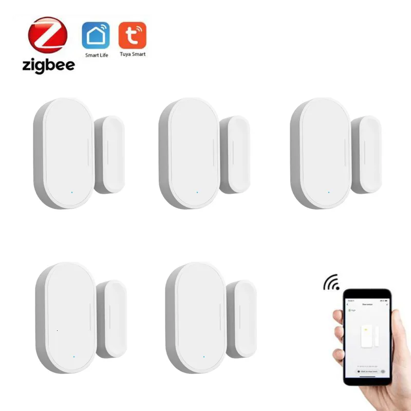 Smart Home Control Tuya Door Window Sensor Zigbee Mini Wireless Connection Detector Smart Home Security Work with Alexa Google Home Smart Life 230420