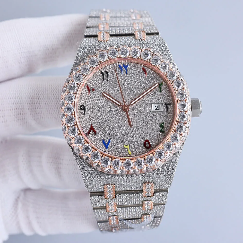 Diamonds zegarek Męskie automatyczne ręcznie robione zegarki mechaniczne 42 mm ze stalową stalą 904L Sahire Businesswatch Montre de Luxe 148223 es