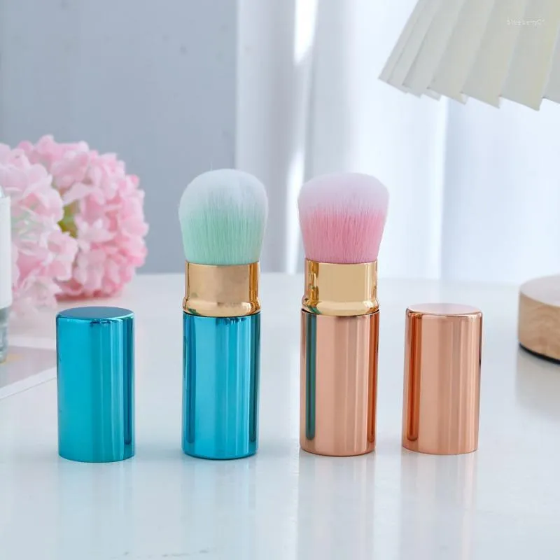 Makeup Brushes Retractable Brush With Cover Loose Powder Blush Cosmetics Tool Soft Portable