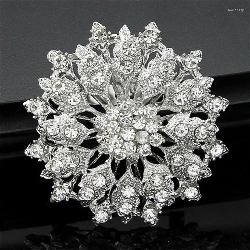 Broches DIEZI DESIGNER brillant couleurs argentées en cristal petit bouquet de fleurs pour femmes épingles de broche de mariage