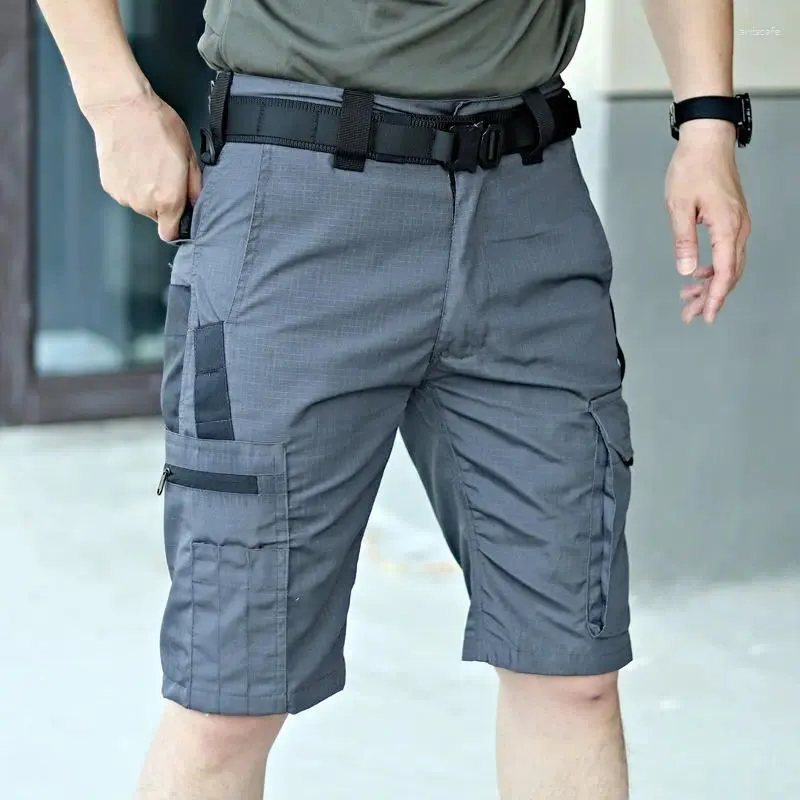 Men's Shorts Tactical Outdoor Summer Loose Waterproof Half Cut Pants Anti Scratch Sports Climbing Training Capris Durable