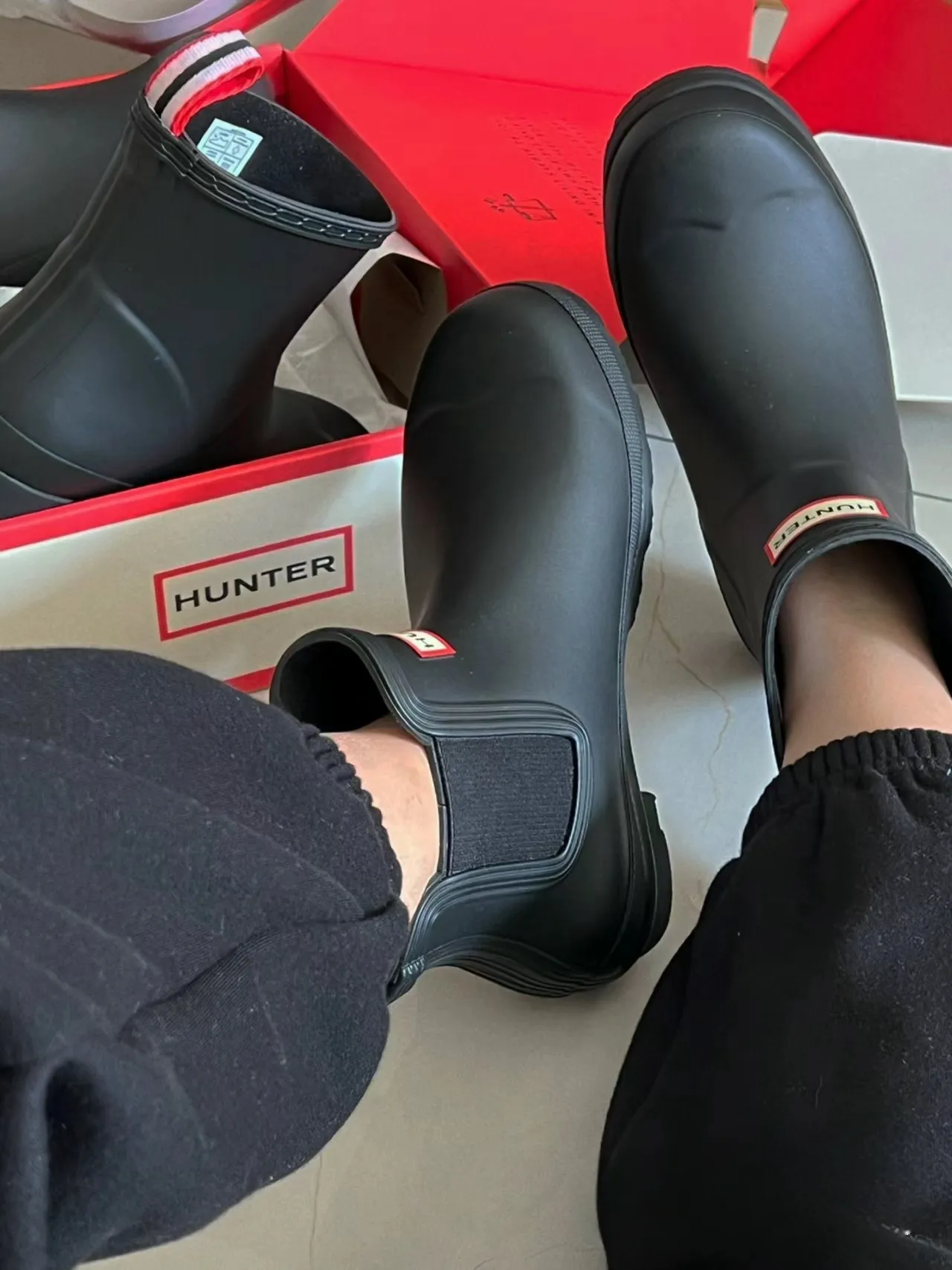 Hunter welly clearance shoes